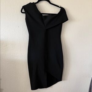 Black Bondage One-Shoulder Dress